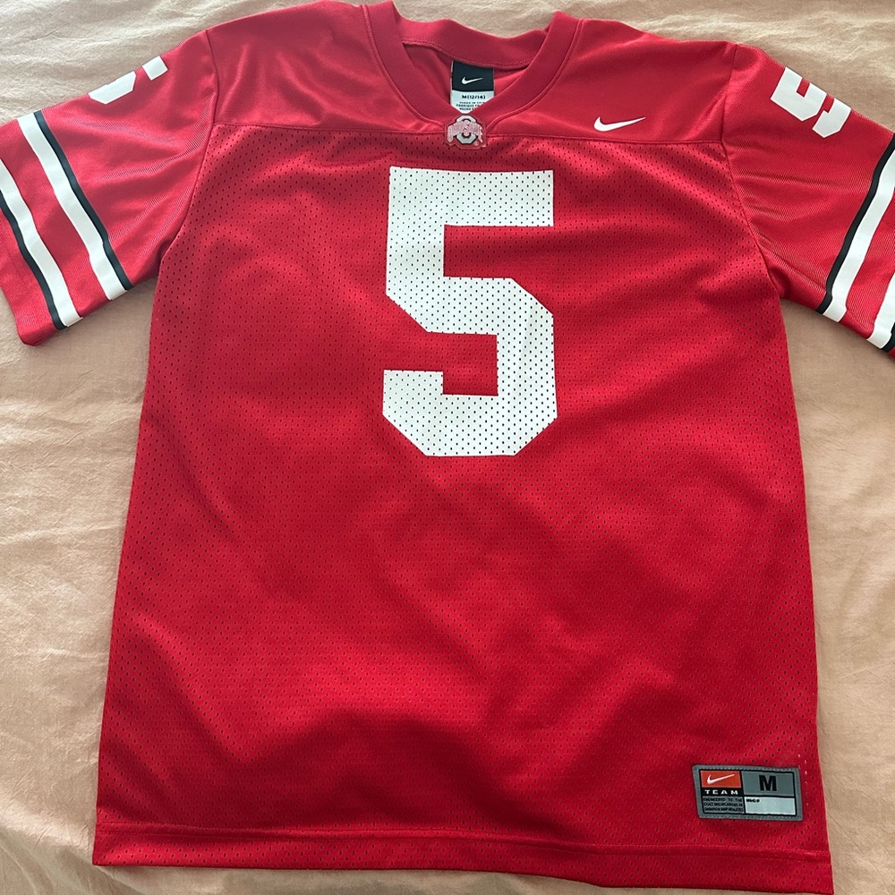 The Ohio State University Nike Youth Football Scarlet Jersey. Boys Size M